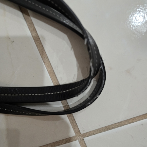 Francis Valentine Black Leather Tote Carryall Travel Minimalist With Pouch - Picture 2 of 7